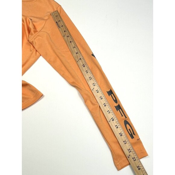 COLUMBIA Kids Youth LARGE (14/16) Orange Long Sleeve Logo SWIM SHIRT Rash Guard - Picture 7 of 9